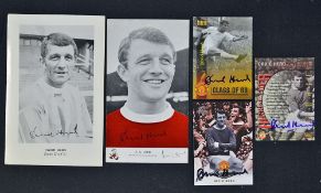 Collection of card pictures of David Herd for Manchester United (1 in colour), for Stoke City (1