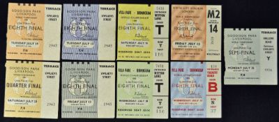 1966 World Cup tickets to include France v Uruguay at the White City, three matches at Villa Park,