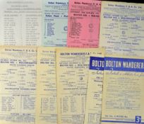 Bolton Wanderers Reserve match programmes v Wolverhampton Wanderers 1954/1955, 1956/1957, 1962/1963,