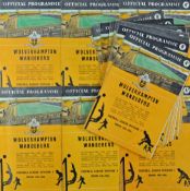1961/1962 Wolverhampton Wanderers complete season of programmes with league (21) FA Cup v Carlisle
