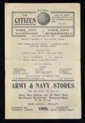 1930/31 York City v Accrington football programme also covers York Reserves v Huddersfield