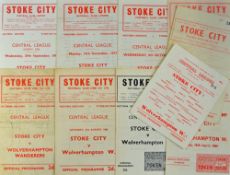Stoke City Reserves homes v Wolverhampton Wanderers Reserves seasons 1957/1958, 1962/1963, 1965/