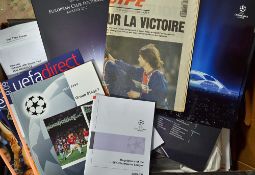 Ex. Press mans's collection of Press packs, colour team sheets, for European Football memorabilia,
