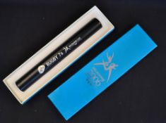 Interesting 2006 Melbourne Commonwealth Games Rugby baton: black striking baton inscribed 