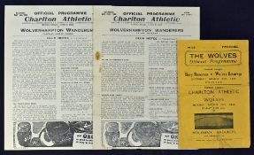 1945/1946 Charlton Athletic v Wolverhampton Wanderers football programme League (4 May) and FA