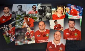 14x British and Irish Lions Captains signed rugby photographs: to incl Ronnie Dawson, Tom Kiernan,