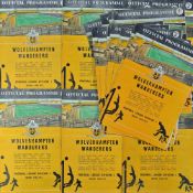 1960/1961 Wolverhampton Wanderers complete season of home match programmes including Tottenham
