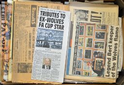 Collection of newspapers with football news cuttings all Wolverhampton Wanderers related Sporting