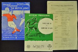 Football programme selection to include 1958 Scotland v British Army at Tynecastle Park 12 November,