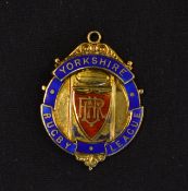 1965/66 Yorkshire Rugby League winners medal - silver gilt and enamel medal engraved on the back 