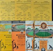 Wolverhampton Wanderers v Manchester United reserve football programmes 1951/1952, 1955/1956, 1957/