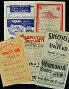 1947/1948 Manchester United away programmes v Manchester City. Arsenal, Blackpool (played after