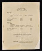 1961 Arsenal FC tour of Scandinavia in May player itinerary for David Herd confirming all players