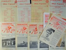 Manchester United Reserve match programmes v Wolverhampton Wanderers from 1956 to 1963 includes
