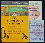 1960/1961 European Cup Winners Cup Semi-Final Wolverhampton Wanderers v Glasgow Rangers match
