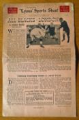 1935 New Zealand All Blacks v London, Lyons Sports rugby sheet: Hardly ever seen yet this pink A4