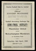 1948/1949 Wolverhampton Wanderers v Manchester United FA Cup Semi-Final replay at Everton match