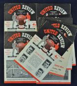 1954/1955 Manchester United home match programmes nos. 1-10, 13-15, 17-19, 21 & 22. Includes no.