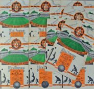 1952/1953 Wolverhampton Wanderers home programmes v Arsenal, Burnley, Cardiff City, Liverpool,