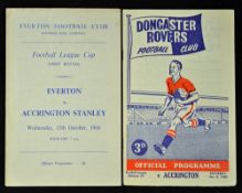 1960/1961 1st Football League cup match Everton v Accrington Stanley at Goodison 12 October 1960