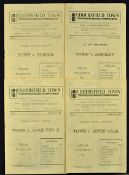 1946/47 Huddersfield Town home programmes v Aston Villa, Charlton Athletic, Barnsley (FAC), Arsenal.