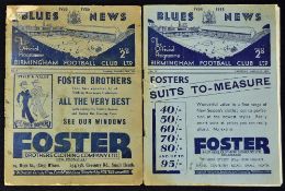 1934/1935 and 1935/1936 Birmingham City v Wolverhampton Wanderers Division 1 match programmes at St.