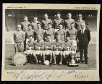 1965 Division 1 Champions Manchester United press team photo b & w size 10