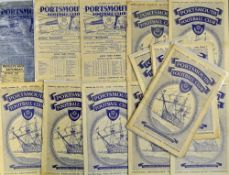 Portsmouth Home football programmes: 1948/9 to 1961/2 including v Newport County 48/49 Fa cup, no