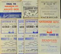 Gateshead home match programmes 1953/1954 Tranmere Rovers (FAC), 1957/1958 Workington, Darlington,