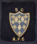 Stockport County blazer badge early 1950's (believed to be 1950/1951), black & white shield with