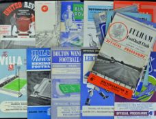 1961/1962 Wolverhampton Wanderers away football programmes full league season collection. Fair-Good.