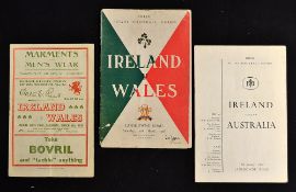 Ireland v Wales rugby programmes from the 1940/50's: to incl 2x v 