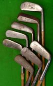 8x assorted metal blade putters - Ridge back straight blade Winton, Anderson, Premier Golf Co.,