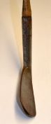 Early and interesting smf lofting iron c.1885 with hooked and dished face head, 5