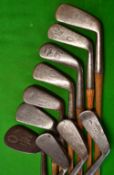 10x various irons - Tom Stewart mashie, Tom Stewart jigger, Genii Model 4 iron, Anderson