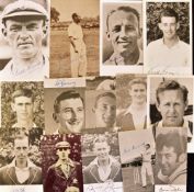 Australian Cricket Signed Player Photocards including Bill Brown, Neil Barry, Bill O'Reilly, Brian