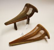Handmade Cycling Saddles two unique saddles comprising of a wooden frame with string centre as a