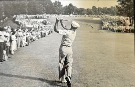 Ben Hogan - 1950 Merion US Open Golf Champion famous photograph print playing a No.1 iron shot to