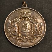 1900 Club Dieppois Du Golf white metal golf medal - engraved on the reverse 