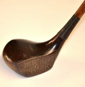 Rare and unusual Eureka full metal face driver with brass sole back plate and 3x small circular rear