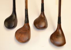 4x socket head woods to incl good L. Beale bulldog baffie, D. Anderson St Andrews driver, D