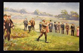 Harry Vardon colour golfing postcard titled 