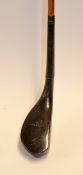 Fine R Forgan St Andrews large dark stained beech wood head putter c.1870 - with the POWF to the