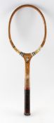 Fred Perry's Slazenger 'Queens' Tennis Racket c.1930s with 'F.P' and 'Tournament Model' marked to