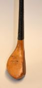 C Gibson Westward Ho! late transitional fruitwood brassie c.1895 with full wrap over brass sole