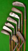 9x various golfing irons, a putter et al - 6x jiggers, mashie, pitcher and putter