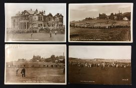 4x early St Andrews golf tournament or matches postcards - mostly real photographs with some