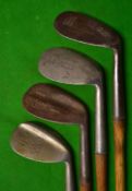 4x niblick golf irons - D Anderson St Andrews Maxwell flanged blade,2x Josh Taylors one a m/niblick,