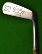 Early Robert T Jones Calamity Jane wry neck putter - stamped with Spalding Kro-Flite cleek mark -