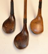 3x various socket head woods to incl Geo Forrester driver, C Hodges Cambridge University Golf Club